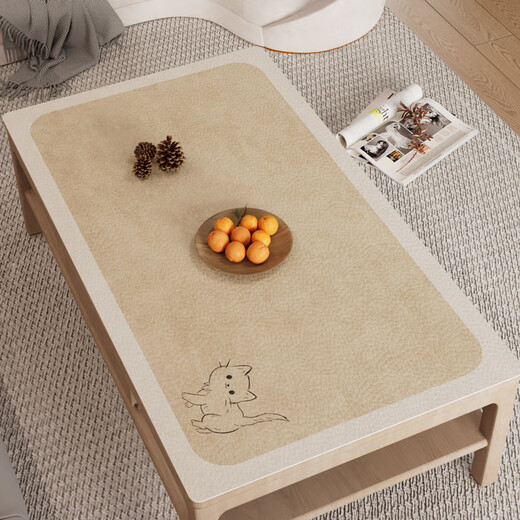 Apocalypse German quality Japanese simple and elegant tea table mat without washing, waterproof and oilproof leather table mat table cloth rectangular dining table mat A1049 turns waste into treasure 80*135cm