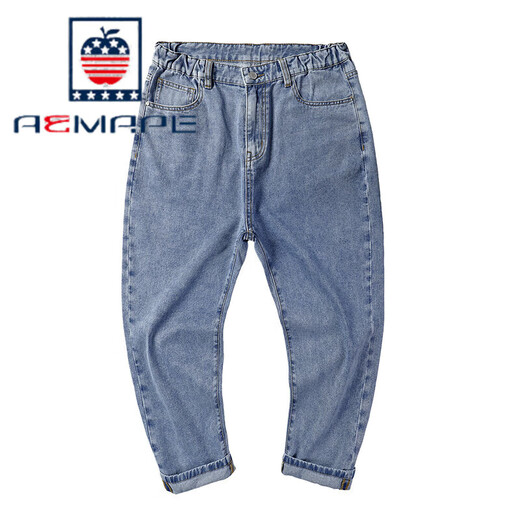 Aemape American Apple Pantalon pour les hommes des jambes larges de grande taille 9 minutes, pantalon pour hommes plus gras et les jambes épaisses plus grandes et plus grandes les font paraître mincement [9 points] Style de pied gris GPP9902 28 adapté à 100 Jin [Jin est égal à 0,5 kg]