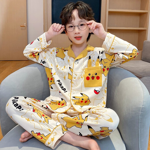 Ultraman coton pur en pyjamas garçons printemps et automne 2025 Nouveau costume de cardigan à manches longues CARTOONES MAISONS Vêtements d'automne Trend Open Cardigan Suit-3032 astronaute 115 taille 10 Hauteur 110-115cm / poids 30-