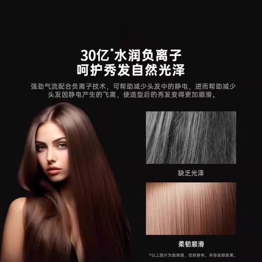 Leafless high-speed hair dryer National 3C certification丨4.5 billion negative ions for hair care Household electric air blower silent quick-drying high-power hair care gift Rose red 4.5 billion moisturizing negative ions Five air nozzles-nourishing hair care 2025 new model Top version 1.8 meters long wire gift box
