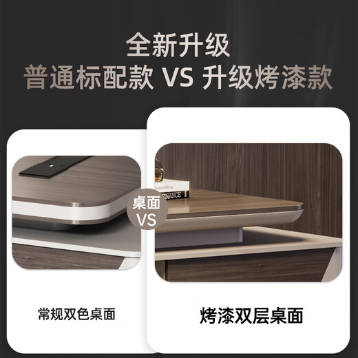 Smacki Light Luxury Boss Desk High-end Modern Simple Painted Desk President Desk Office Manager Desk and Chair Combination 2.0 Meter Double Cabinet Boss Desk Painted Desktop