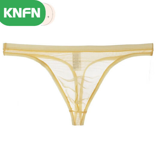KNFN Men's Nude Transparent Thong Thin Mesh Sexy Underwear Love 1 Fun Temptation 1 Temptation Breathable Men's Youth Pants Light Blue M