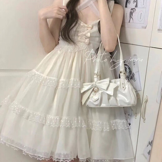 Falda de malla adecuada para chicas gordas en duomin camisa de cuello de muñeca de alumno de verano + lindo arco blanco malla colgando camisa de manga corta + falda blanca (9215) m
