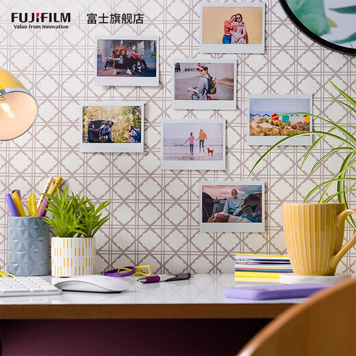 Fuji (FUJIFILM) instax instant camera 5-inch wide format photo paper film W300 wide400 Link wide photo paper set including 20 white edges + refrigerator magnet + frame sticker + storage box official standard