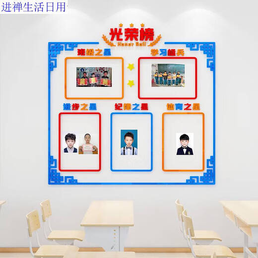 Yonghuan Klassenkultur Konstruktion Star Grundschule Ehrenliste Wall Aufkleber Schüler Stil Bildungsfoto Klassenzimmer Dekoration 3878 Ein Typ extra groß
