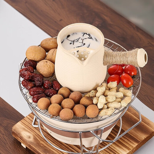 Winter tea making around the stove household indoor full set of canned tea making equipment roasted milk kettle making tea kettle charcoal stove burning tea stove full set of large stove + Zhiyun kiln turned side handle kettle