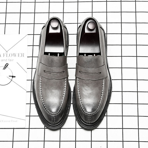 
Ruan Dai (RUANDAI) Doudou shoes men's trendy British style lazy loafers business formal wear breathable casual leather shoes 9715-D black 38