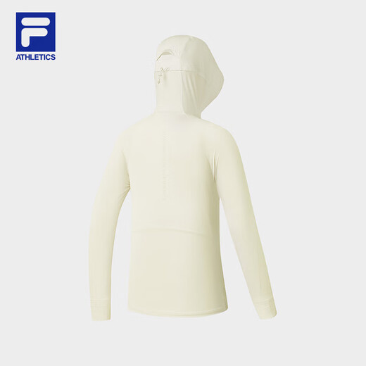 FILA Official Women's Knitted Hooded Jacket Fitness Sports Cool Sunscreen Top Feather White-IV M 165/84A/M