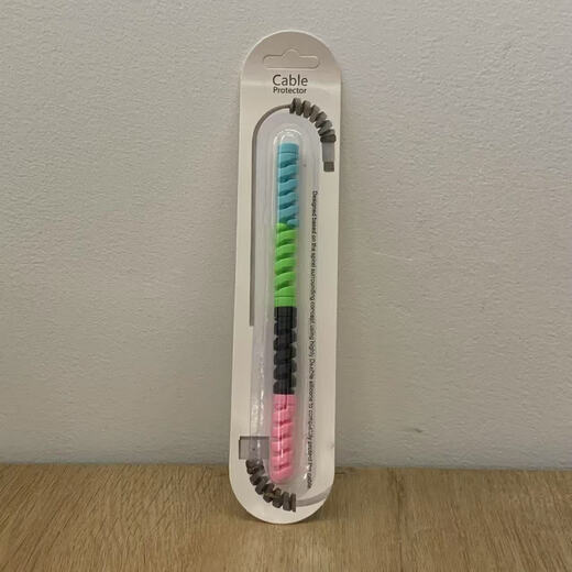 Data cable protective cover, threaded short winding cable, color earphone cable storage, anti-breakage, universal mobile phone charging cable, 4 pieces single spiral - random color