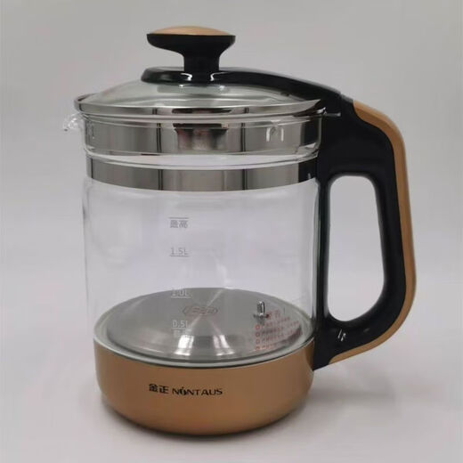 Jinzheng health kettle fully automatic thickened glass black tea making electric kettle decoction kettle electric kettle Chinese medicine kettle 1828E gold single pot + lid 1.8L