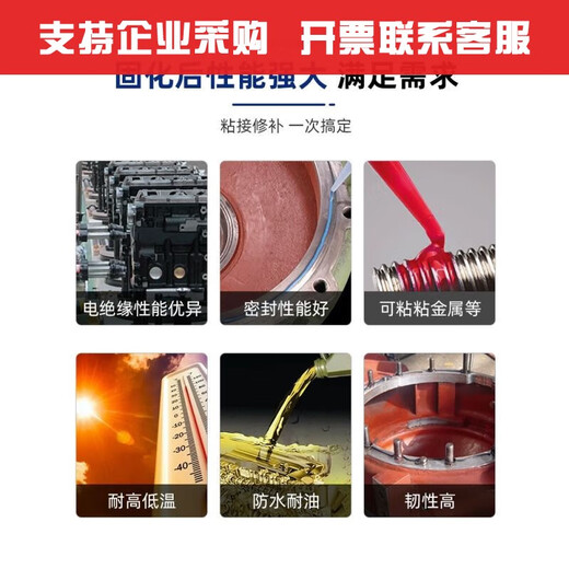 
XMSJ Kesaixin 1587 High temperature resistant transparent silicone rubber metal flat sealant engine repair waterproof sealant 1592 red 310ml whole box/50 pieces