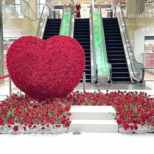 Internet celebrity Rose Waterfall Goddess Day wedding proposal site check-in point confession background wall simulated flower scene layout Caixia Rose (2300 pieces of materials) free installation tools