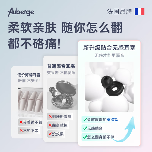 
Abby [Professional Noise Reduction Test] Sleeping earplugs for sleeping sound insulation without damage ear artifact earplugs for noise prevention sleeping Sakura Powder [Immersed noise reduction sound insulation] No pain after wearing for a long time Sleeping side 0 pressure feeling