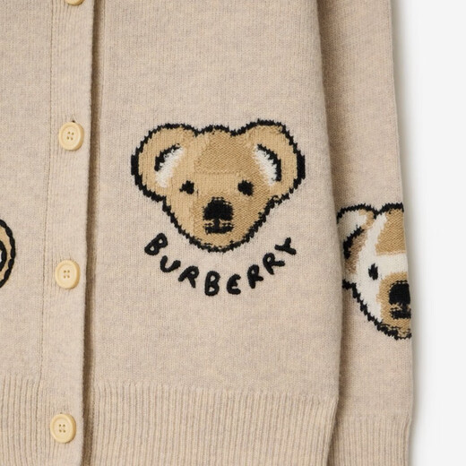 博柏利（BURBERRY）【礼物】女童 Thomas 泰迪熊图案羊毛针织开衫