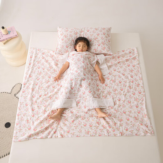 Summer Class A cotton double-layer gauze baby belly protection anti-kick quilt sleeping bag multi-functional student anti-cool summer quilt artifact Xunmi-Tiancha Class A cotton double-layer gauze 150*200cm