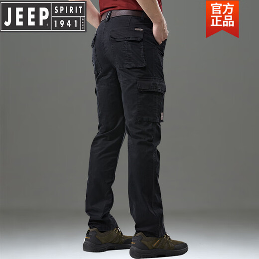 Jeep (Jeep) High-End 2025 Frühlings- und Sommer-Outdoor-Freizeithosen Herren mehrpockethosen Herrenarbeit Hosen reines Baumwoll loser Militärgrün 9922 Schwarz und Blau-Spring und Sommerstil 29 Taillenumfang zwei Fuß eins eins