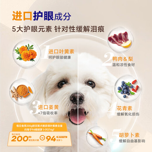 Negisi fresh meat baked dog food, fresh duck meat, tear stain management, duck meat, pear, full price dog food for adult dogs and puppies, 100% real fresh meat, 0 meat powder sandwich food 6kg (1.5kg*4 packs)