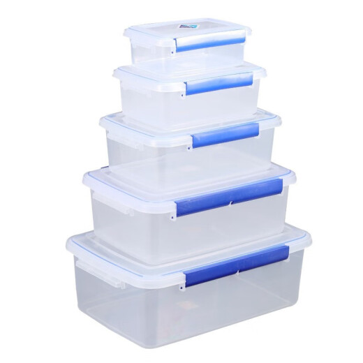Bloqueo de bloqueo gran capacidad cocina rectangular comercial caja de preservación fresca caja de almacenamiento de plástico refrigerador especial de alimentos de alimentos caja de sellado transparente 9928 etiqueta sin caracol 29l