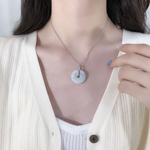 Minamiuri 925 silver safety buckle clip jade jade beeswax empty support silver buckle pendant buckle buckle DIY jewelry accessories melon seed safety buckle buckle-large size