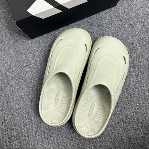 
Adidas slippers men's shoes women's shoes 2025 summer new sports hole mules thick-soled slippers casual bag-toe sandals JR9274 light gray green 36.5