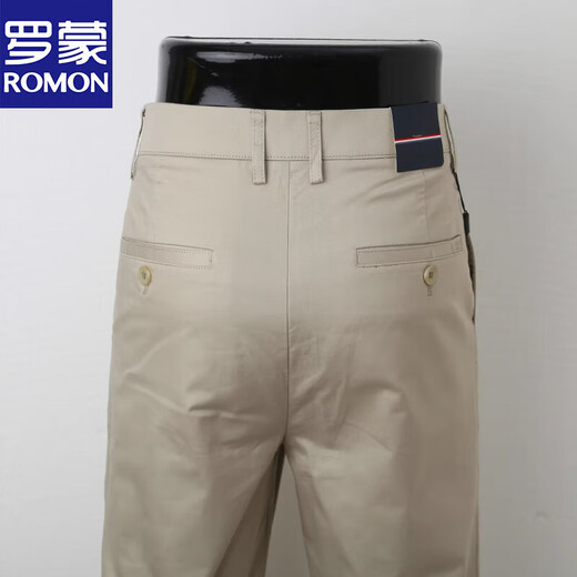 Lomon Herren Casual Hosen 2025 Sommer Dünne High-End-Feste Farbe Lose gerade Farbgeschäftshosen Herrenhosen Marine Blau 6625-1 34