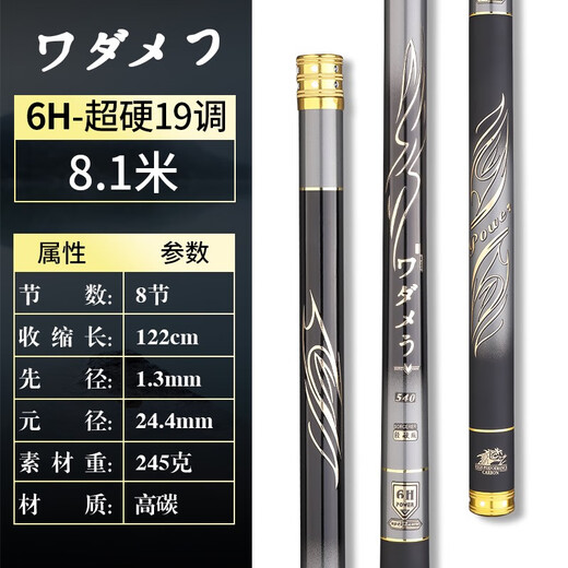 DAIWA carbon fishing rod hand rod ultra-light and ultra-hard top ten big animal rods 6198m 0M ultra-hard 6H19 adjusted 8.1 meters + original factory