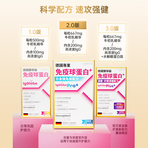 the GLOBALab German GOP Immunoglobulin Capsules Improve Immunity Adult Children's Bovine Colostrum Genocrin Peptide [1 Box] IgGlobe German Immunoglobulin