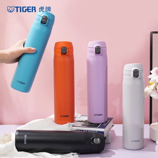 TIGER lightweight and portable stainless steel vacuum pop-up lid thermal and cold cup MTR-W088-KAT black wood color 880ML