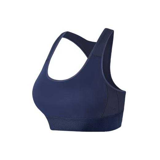 Macondo Women's Sports Bra Mid-High Strength Support Pressure Reduction Wide Shoulder Strap Half-Pull Cup Cool Quick-Drying Bra Summer Night Ocean Blue L