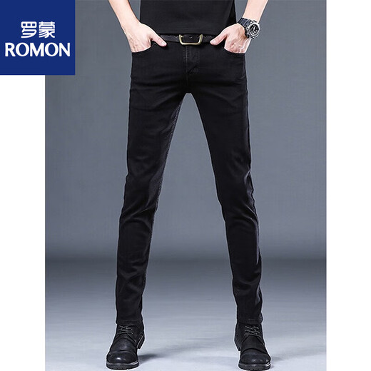 
Romon high-end 2025 spring and summer jeans for men casual slim feet for men Korean style trendy versatile pants for men 1049 gray 28