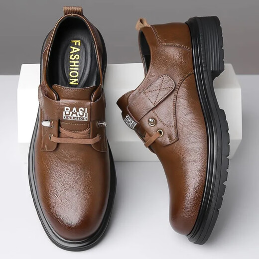 Zapatos para hombres de Donglai Fat Donglai 2025 Spring Nuevo cuero genuino zapatos de cuero casual transpirable espesas con la planta de dedo grande de los pies grandes zapatos de trabajo de hombres británicos 9908 Negro Four Seasons 40