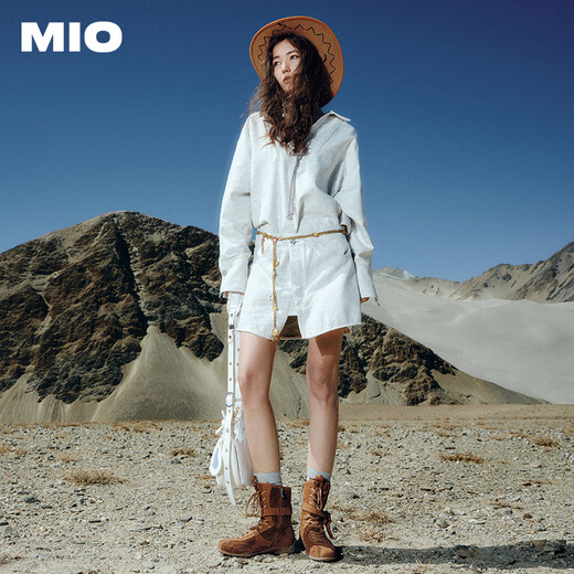 MIO Ouyang Didiluo Yutong same model Mio Gaotang Racing Women's 2025 new boxing Martin boots strap boots brown 37 (235mm)