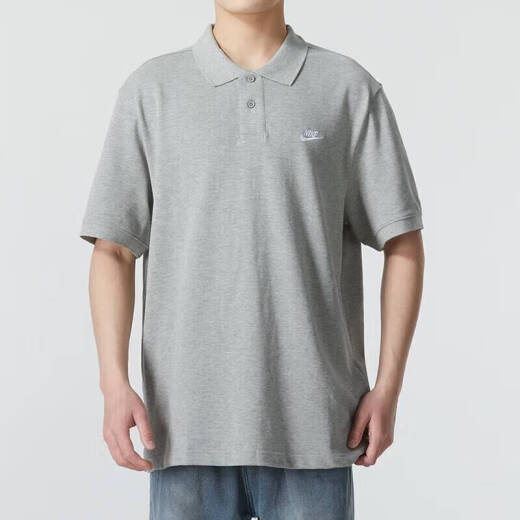 
Nike (NIKE) T-shirt, summer new sportswear, golf casual running short-sleeved cotton lapel breathable POLO shirt FN3895-063-Gray cotton XL (180/96A)