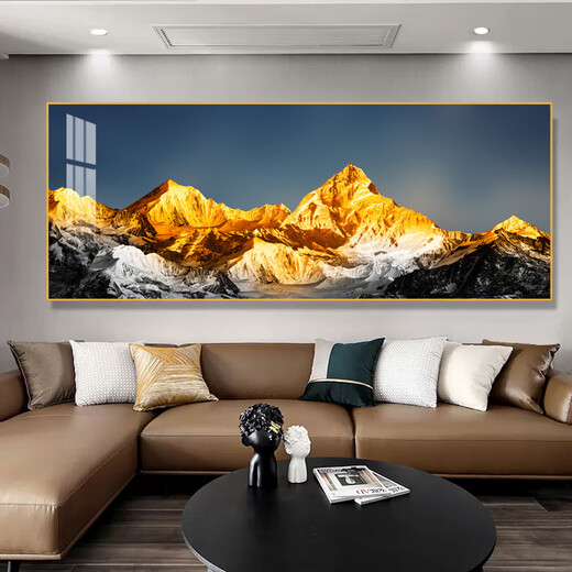Zoci Wohnzimmer Dekoration Gemälde leichte Luxus High-End-Gemälde Buddhistische Sonnenschein Rücken gegen Jinshan-Bettmalerei-Gemälde Büro zurück gegen CT-3524-Backed von Jinshan Gloss Glass Fertiger Produkt (95% der Kunden wählen 12