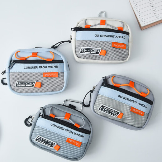 Mini Bag Girls, Boys, Monin Ballet Card Bag, Auriculares, bolsa de identificación, bolsa de monedas, bolsa de la escuela, regalo colgante Zy Gray Bottom Orange Belt Explorer Square Storage Bag