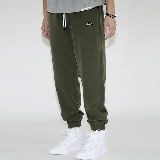 NICEID春夏季美式高街束脚运动裤 军绿色 S