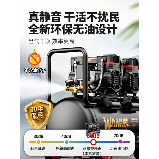 空压机充气泵小型220v便携式工业级木工静音高压打气泵空气压缩机 无刷智能数显双电磁阀 3180W/3890W/3990W/4290W