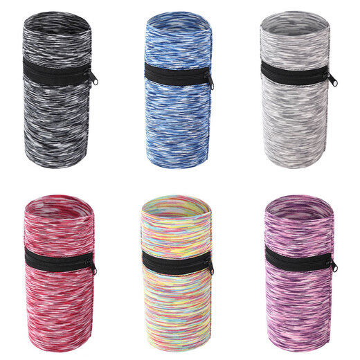 FOX outdoor fitness running wrist bag night running sports high elastic wrist arm bag key mobile phone storage portable zero purple stripe one size