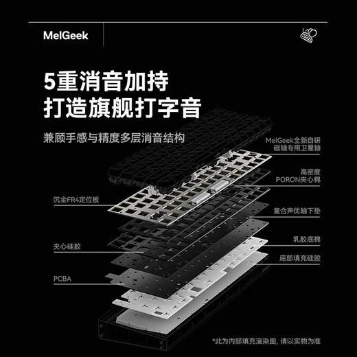 MelGeek Christmas gift made68pro+ magnetic axis keyboard Little Bee TTC Magneto axis RT0.01 e-sports game customized mechanical fearless contract couple MADE68 PRO+ pink light purple spindle wired MelGeek 68 keys