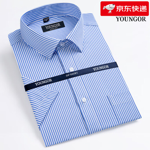 CEO Yageol Summer Herren Kurzarm Shirt Business Formale Kleidung Casual Locker Arbeit ohne Eisen kariertes Plaid-Hemd Männer DX6628 41 (empfohlenes Gewicht 145-160jin [Jin gleich 0,5 kg])