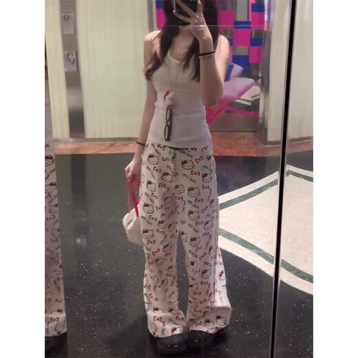 Eva Junjun Jiang American hot girl low waist animal print casual sports pants for women design and versatile trousers white-Xintang P95 3XL