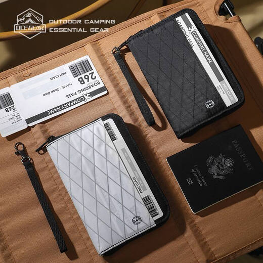 Junkit RFID passport portable bag ID storage bag outdoor travel XPAC water-proof wallet air ticket clip card bag black 12*17*2cm