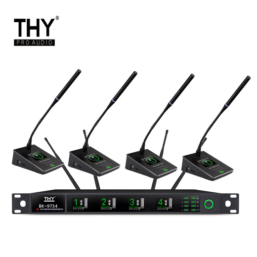
THY PRO AUDIO True Diversity Long Distance 1-Drag 4 Microphone/Head/Conference/Handheld/Law Clip Microphone BK-9734 Set 1-Drag 4 Conference Microphone (Long Head) BK-9734