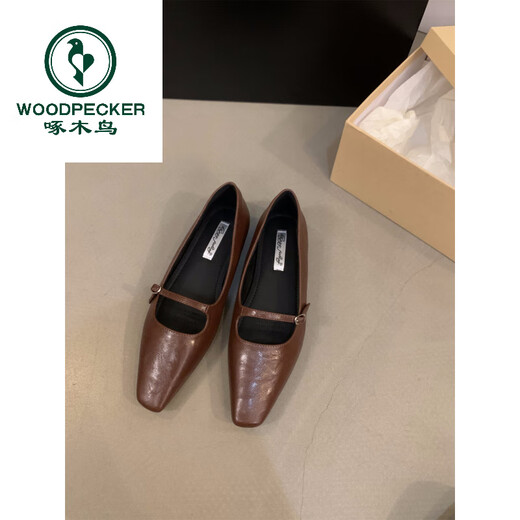Specht Inner Innerer erhöhter quadratischer Kopf Mary Jane Single Schuhe Frauenschuhe 2025 neuer Französisch Retro Frühling und Herbst Gentle Abendschuhe 12023-2 Schwarz 35