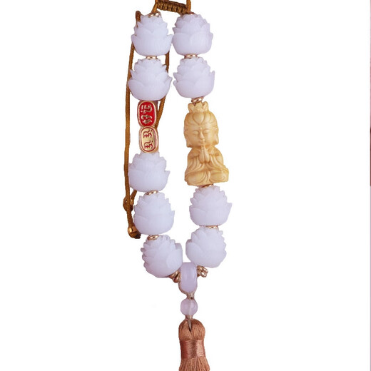 Litian Car Heckansicht Spiegel Anhänger Good Yun Lianlian Baby Buddha Bodhi Lotus Car Innenverpackung Damen Auto Innenausstattung viel Glück Lotus Pink bedeutet gute Verarbeitung