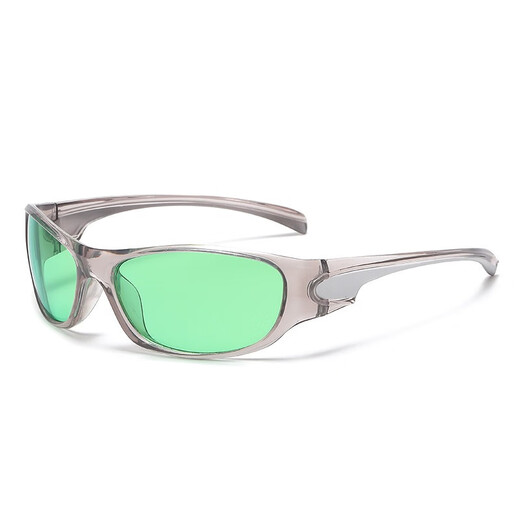 Millennium Style Y2K Grüne Sonnenbrille weibliche Persönlichkeit Punk heißes Mädchen Retro kleiner Rahmen INS Europäische und amerikanische Internet Promi Sonnenbrille Männer C1 Schwarzer Rahmen grau Film