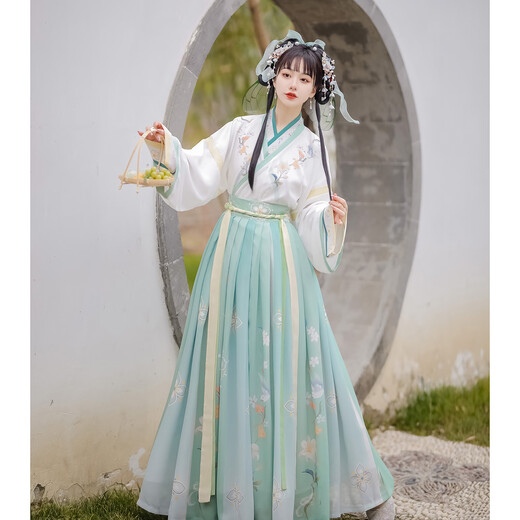 Biaoge Hanfu китайский стиль женский костюм 2025 Новый стиль национальный стиль награды [четыре сезона и весна] Костюмы Вей и Джин, внутренняя одежда + внешняя одежда + юбка, одинаковый размер