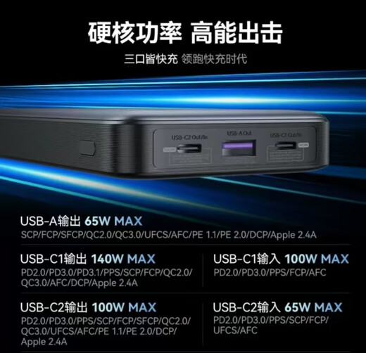 ZMI20号移动电源PD快充Mac笔记本200W安卓25000mAh充电宝120W  25000 ZMI紫米QB826G-20号电源英文版