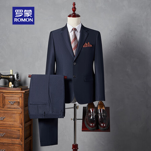 ROMON suit men's two-piece high-end tailoring business slim professional formal wedding dress jacket hidden L