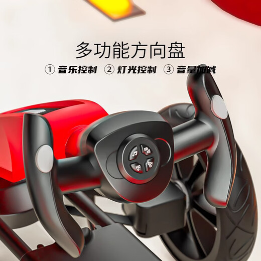创京懿选卡丁车成年人2025款儿童电车卡车四轮带遥控宝宝玩具车可坐人折叠 白色【单驱】免安装+发泡轮+可折 电力驱
